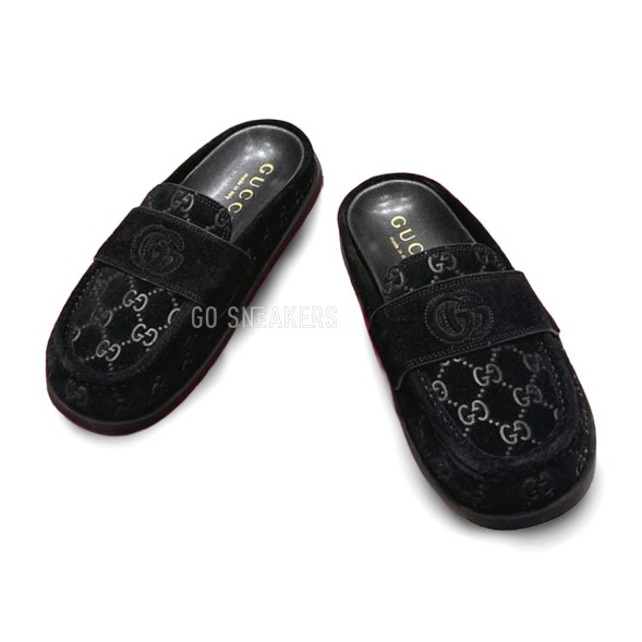 Женские сабо Gucci Sabo Suede Black