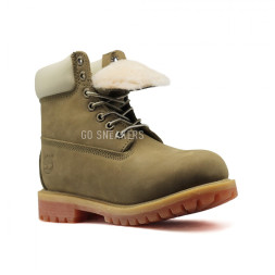 Женские ботинки с мехом Timberland Olive