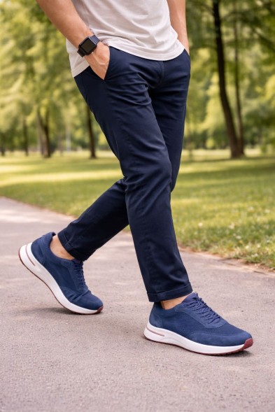 Мужские кроссовки Loro Piana Textile Sneakers Blue