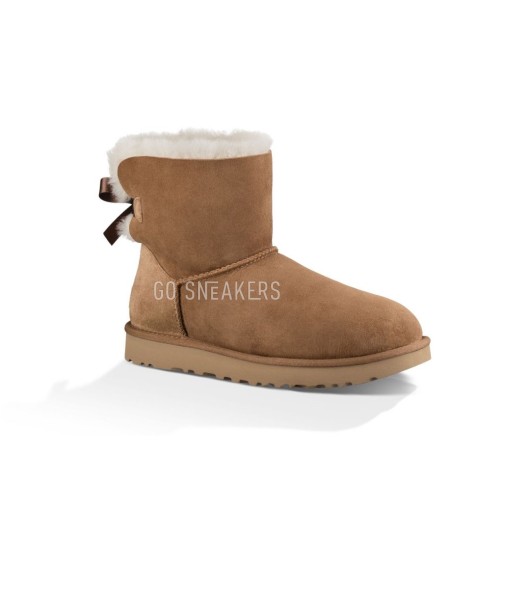 Женские мини угги с бантиками Mini Bailey Bow II Chestnut