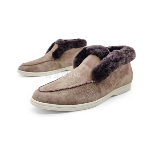 Унисекс зимние ботинки Loro Piana Low Winter Suede Brown