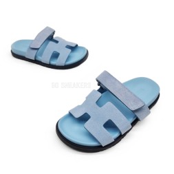Hermes Flip-flops Suede Light Blue 