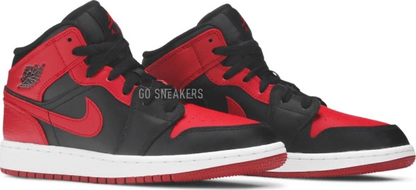 Женские кроссовки Nike Air Jordan 1 Mid GS &amp;#039;Banned&amp;#039;