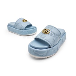 Gucci Flip-flops Platform Double G Light Blue