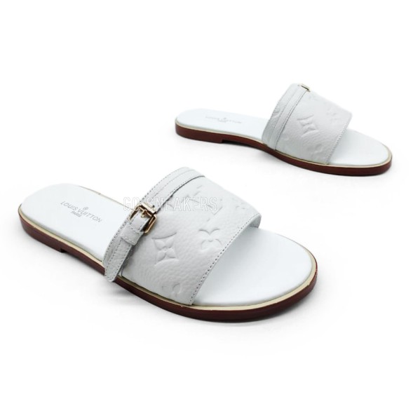 Женские шлепки Louis Vuitton Flip-flops Low Leather White