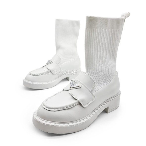 Женские лоферы Prada Evolution II White