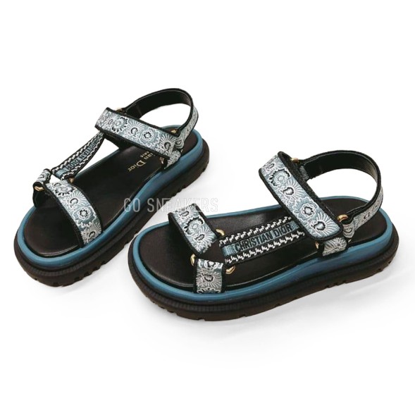 Женские сандалии Dior Dioriviera Black/Blue Floral