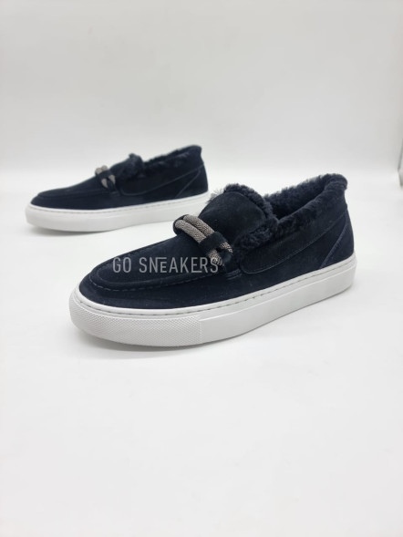 Женские зимние мокасины Brunello Cucinelli Mocassins Winter Black