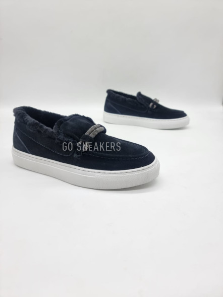 Женские зимние мокасины Brunello Cucinelli Mocassins Winter Black