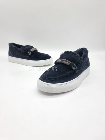 Женские зимние мокасины Brunello Cucinelli Mocassins Winter Black